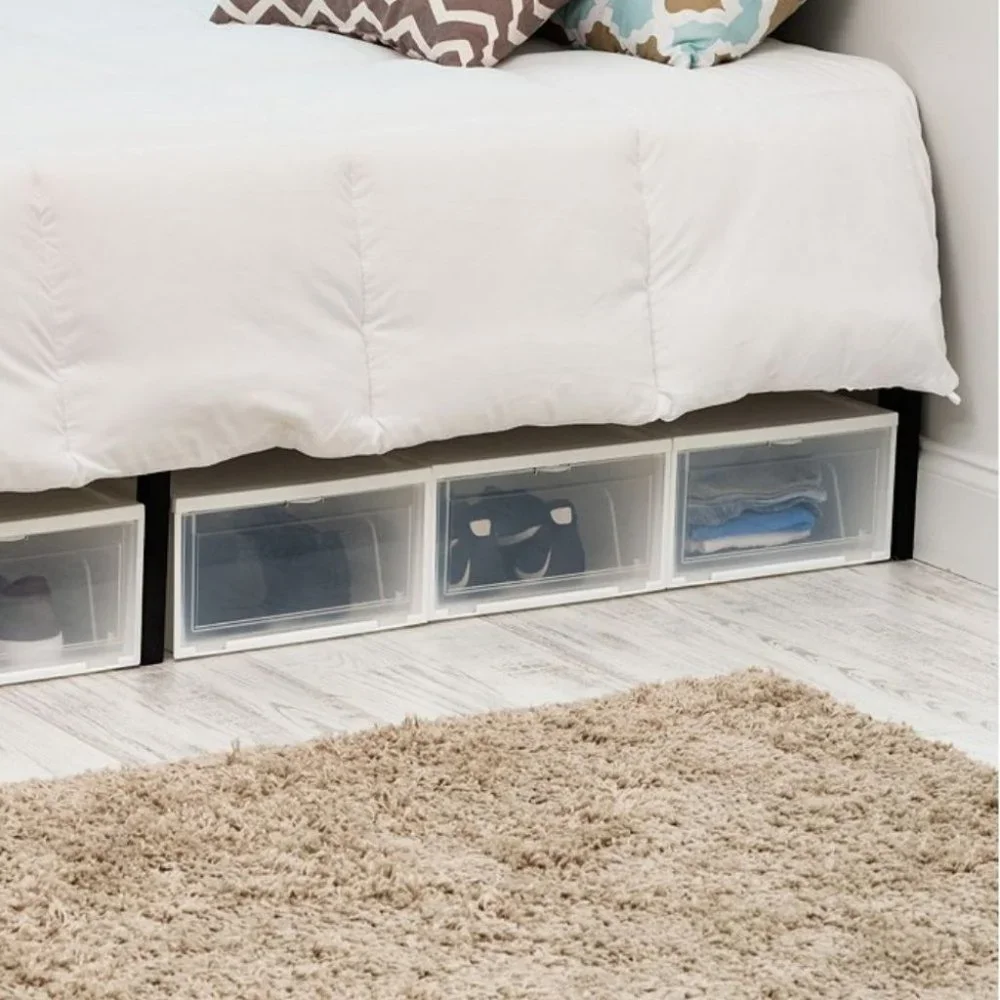 Shoe Storage Box Wide White Front Entry